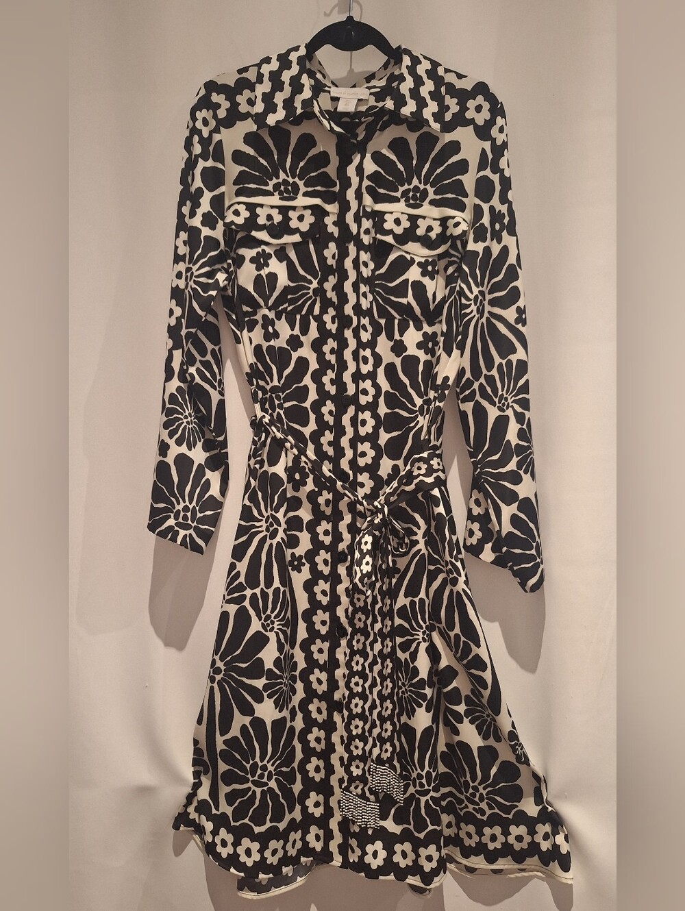 House Of Harlow Black and White Floral Shirt Dress - Women